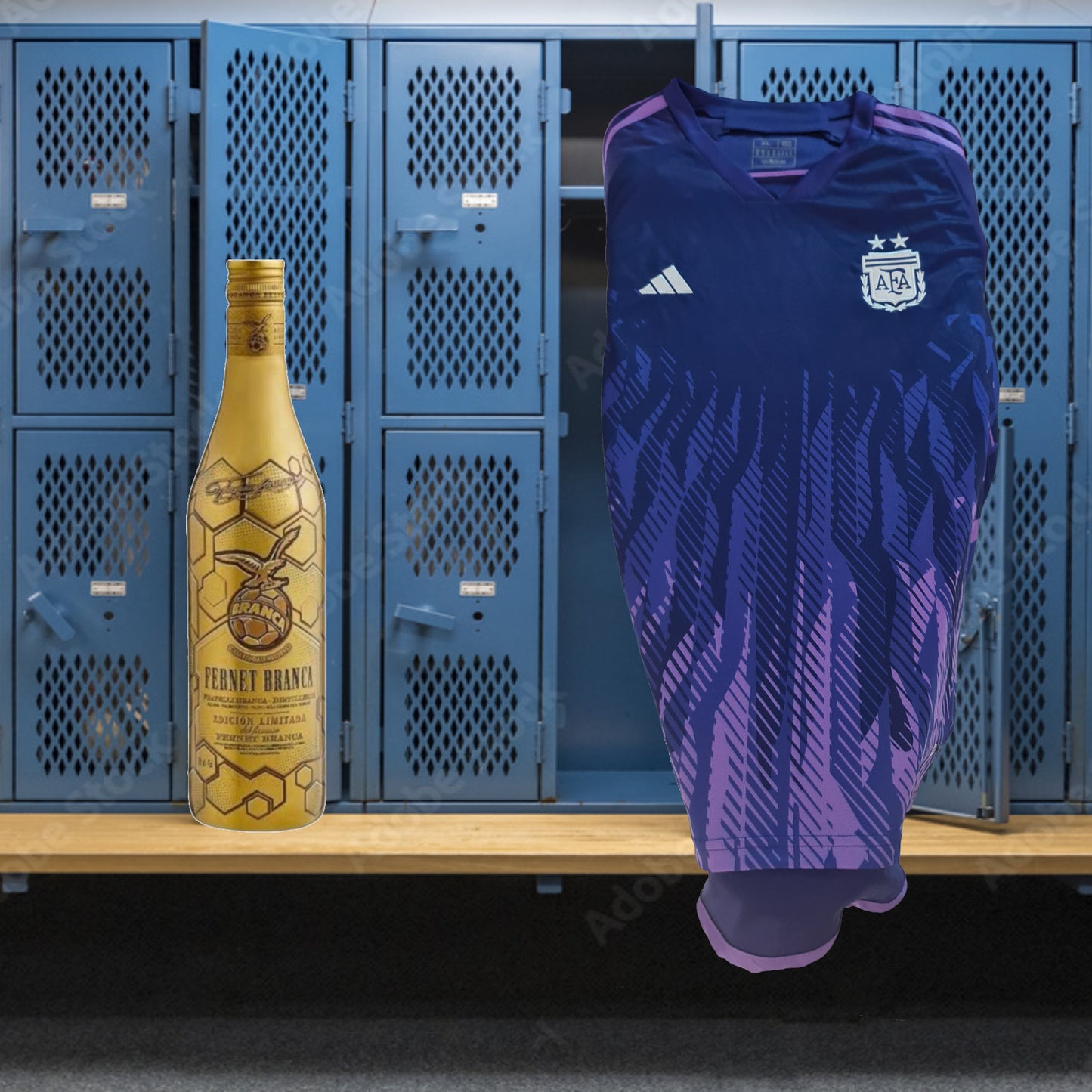 Qatar 2022 - Argentina Jersey & Fernet Branca (750 ml)