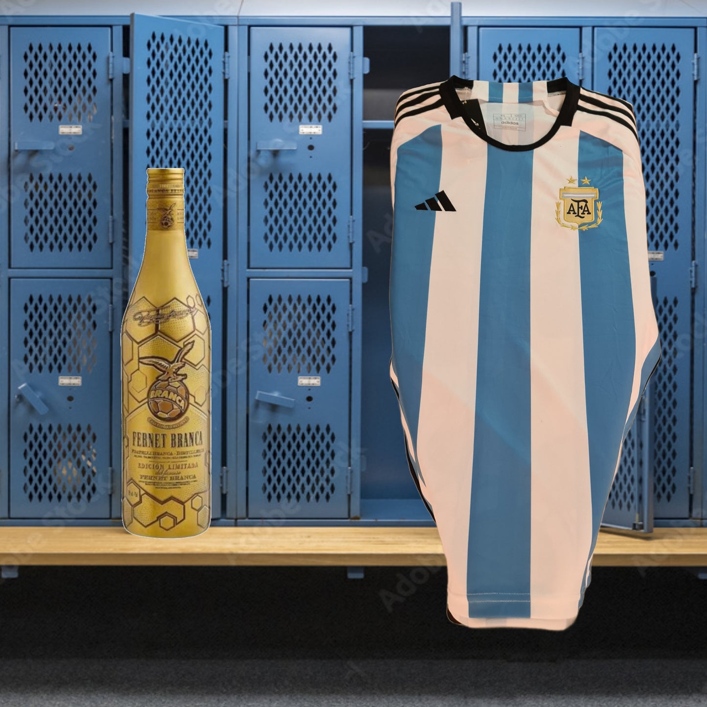 Qatar 2022 - Argentina Jersey & Fernet Branca (750 ml)